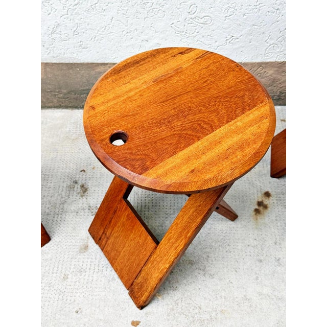 Folding Stools from Bankotte, 1980s, Set of 5 For Sale - Image 9 of 15