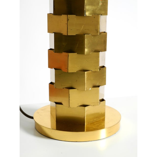 Large Brass Table Lamp with an Illuminated Base by Vereinigte Werkstätten, 1960s For Sale - Image 12 of 18