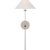 J. Randall Powers for Visual Comfort Signature Hackney 25" Tail Sconce in Polished Nickel with Linen Shade For Sale
