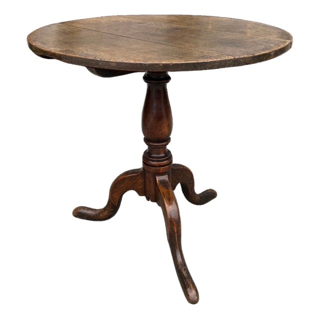 19th Century Dutch Oak Tilt Top Table For Sale