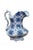 This antique W.H. Grindley flow blue ironstone pitcher features the intricate, geometric "Syrian" pattern, dating...