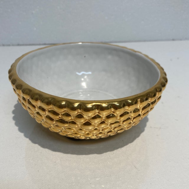 2010s Contemporary Decorative Gold Bowl For Sale - Image 5 of 5