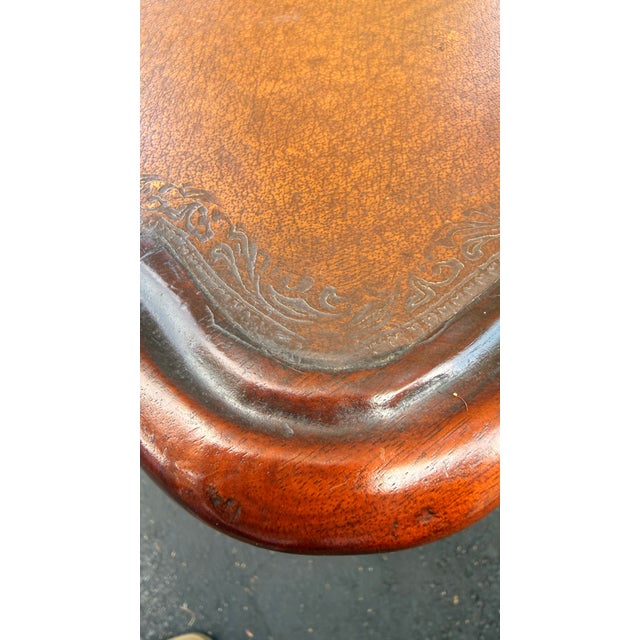 English Regency Faux Book Bar Cabinet, Attributed to Theodore Alexander, Hand-Tooled Leather Top For Sale - Image 14 of 17