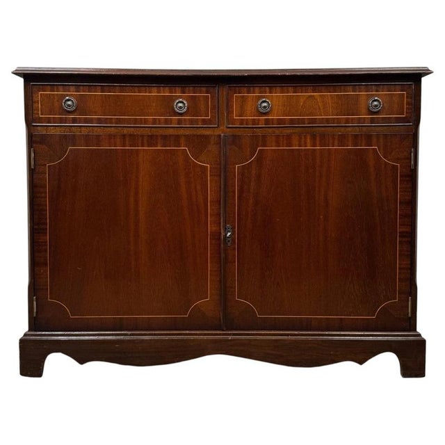English Inlaid Mahogany Cupboard with Satinwood Stringing For Sale - Image 13 of 13