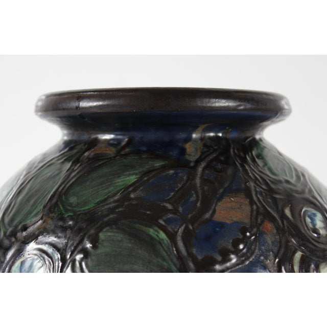 Large Early 20th Century Ball Shaped Floor Vase from Herman A. Kähler, Denmark For Sale - Image 6 of 12