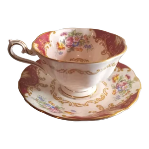 1950s Vintage Canterbury Royal Albert Bone China England Tea Cup & Saucer Set- 2 Pieces