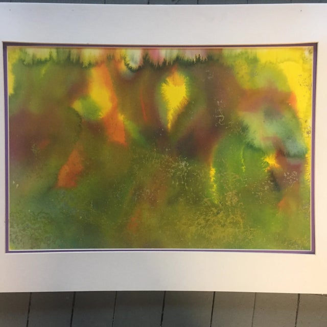 Paper Original Vintage Watercolor Abstract Painting For Sale - Image 7 of 7