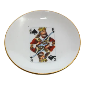 Vintage King of Spades Porcelain Coaster Dish 1960s by Gloria Bavaria Germany