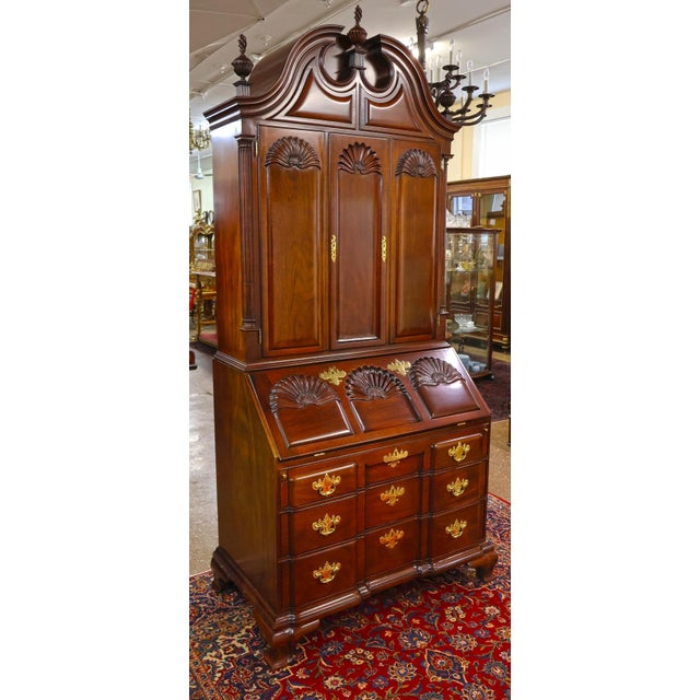 Kindel Furniture 1990s Kindel Winterthur Mahogany Rhode Island Goddard Chippendale Secretary Desk For Sale - Image 4 of 18