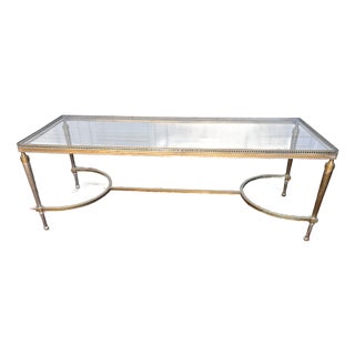 Italian Maison Jansen Style Mixed Metal Coffee Table For Sale