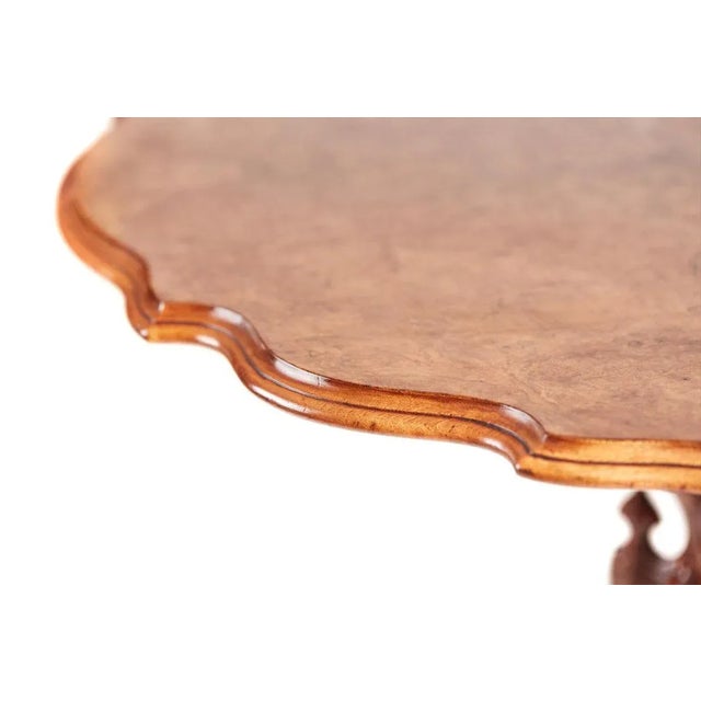 Antique Victorian Burr Walnut Tilt-Top Centre Table, 1850s For Sale - Image 10 of 11