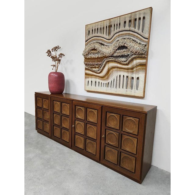 Vintage Cubism Brutalist Sideboard from Gerhard Bartels, 1970s For Sale - Image 7 of 8