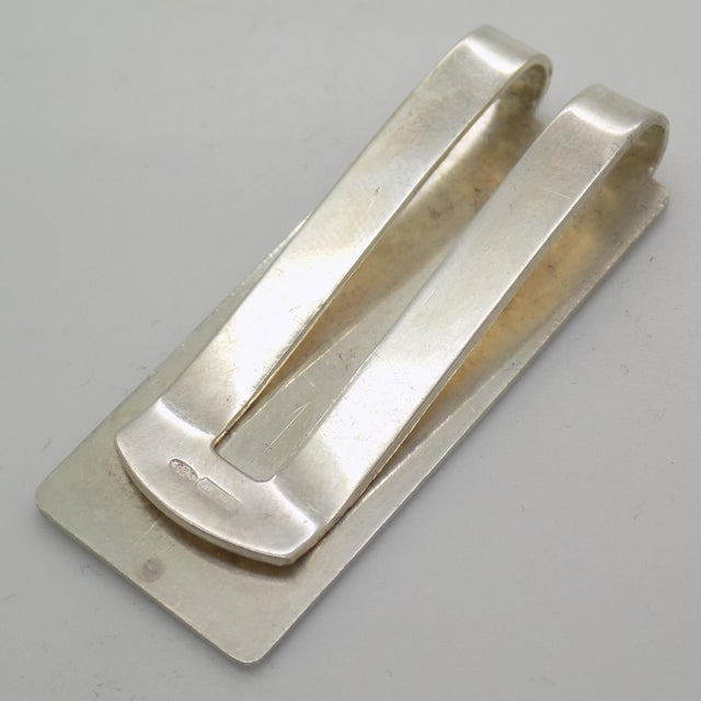 Vintage Italian Handmade Genuine Sterling Silver 925 Engraved Money Clip With "$" For Sale - Image 6 of 9