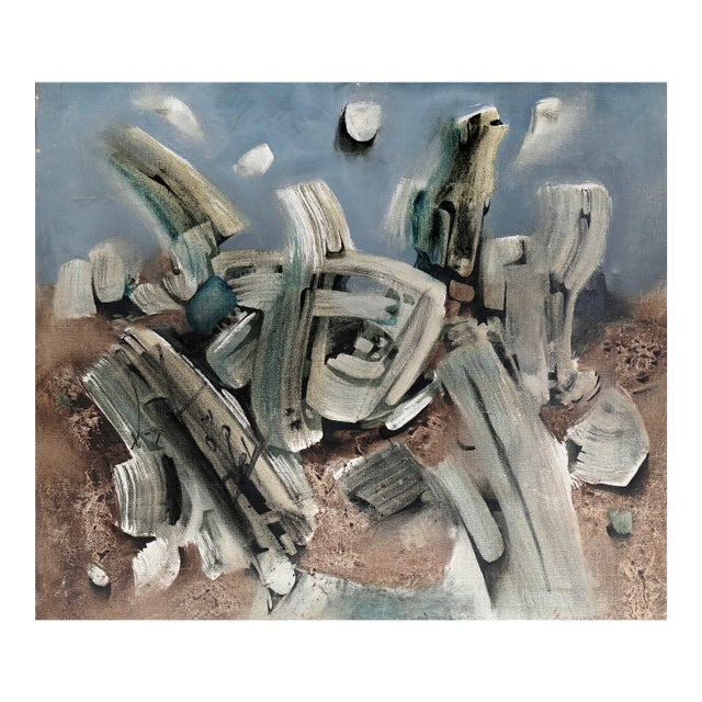 Paysage De Pierres Mortes, Jacques Zimmermann Oil on Canvas, Signed For Sale