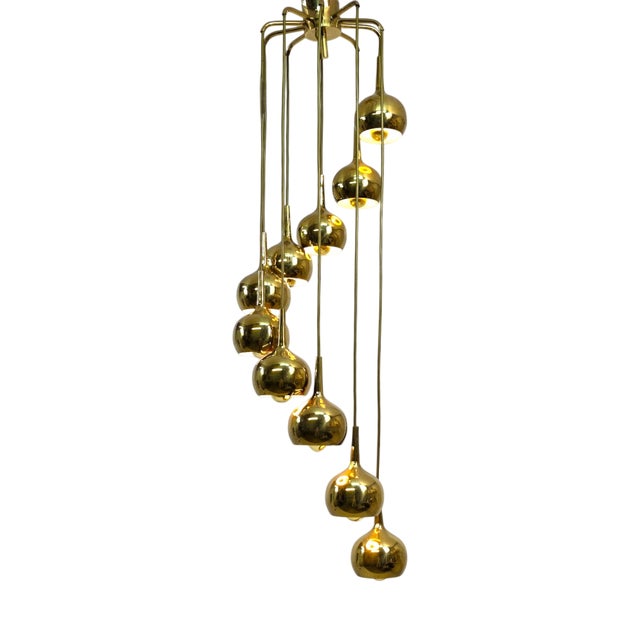 Cascade Light in Brass attributed to Hans Agne Jakobsson For Sale