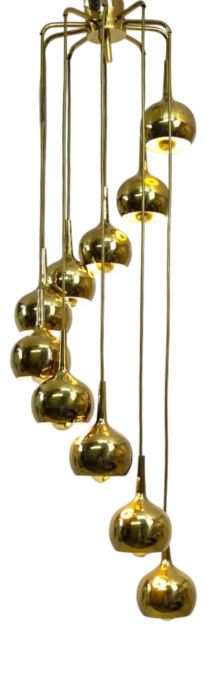 Cascade Light in Brass attributed to Hans Agne Jakobsson