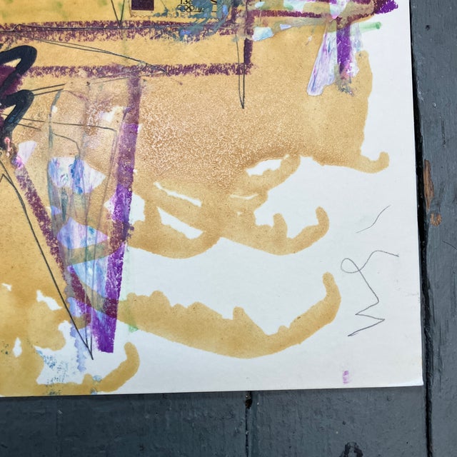 Abstract 1980’s Original Wayne Cunningham Abstract Painting / Drawing For Sale - Image 3 of 4