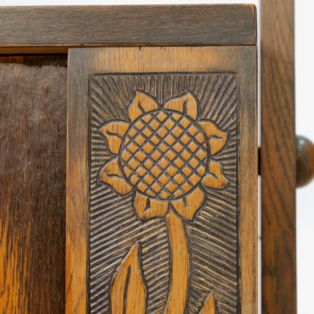 Wood Vintage English Arts and Crafts Room Divider Bookcase For Sale - Image 7 of 11