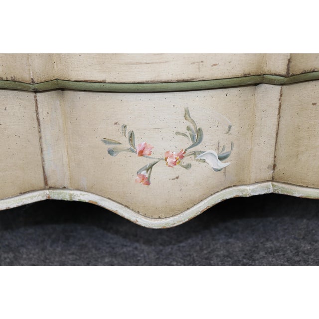 Country French Venetian Style Paint Decorated 3 Drawer Distressed Commode For Sale - Image 9 of 16
