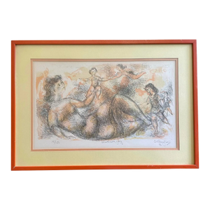 Rare 1972 Chaim Gross Lithograph Titled 'Mother's Joy'- Signed and Numbered