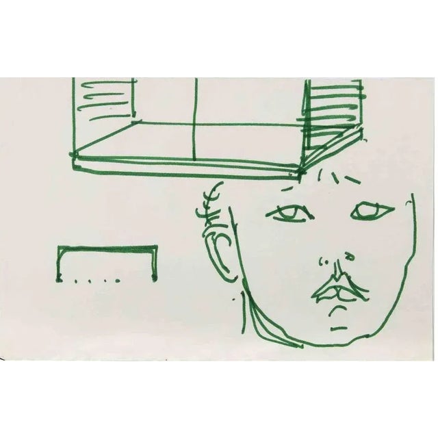 Child is a Color Marker Drawing realized by Reynold Arnould (Le Havre 1919 - Parigi 1980). Good condition on a white...