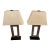 Pair of Modern Brushed Robert Abbey Style Metal Open-Frame Table Lamps For Sale