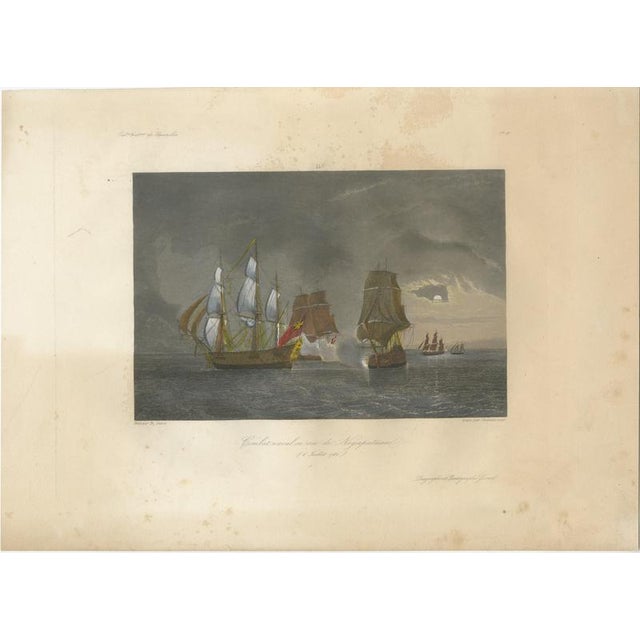 Théodore Dubois, French-British Naval Battle of Negapatam, India, 1840, Engraving For Sale - Image 3 of 9