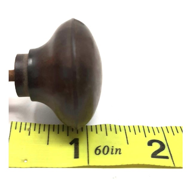 Vintage Mid 20th Century British Round Knob Dark Brown Hardware - Set of 3 For Sale - Image 6 of 7