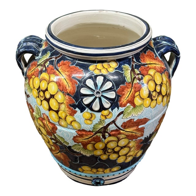Contemporary Italian Majolica Urn For Sale