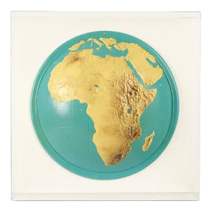 1950s Lucite-Framed Topographical Map of Africa