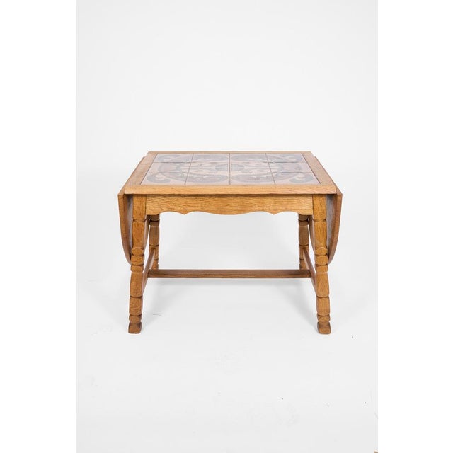 Scandinavian Oak Coffee Table with Ceramic Tile Top, 1950s For Sale - Image 3 of 17