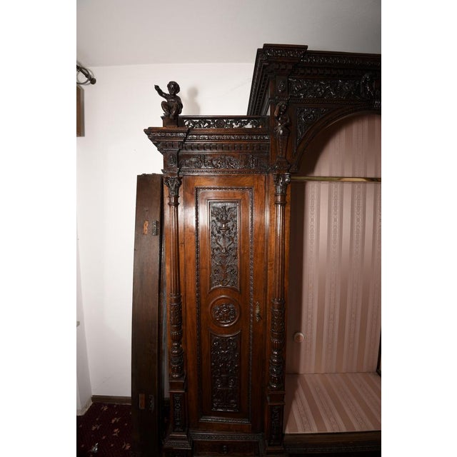 Carved Walnut Cabinet from Sellerio Giuseppe Milano For Sale - Image 11 of 18
