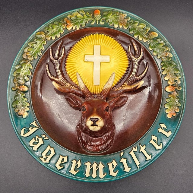 Jägermeister Advertising Wall Plate in Ceramic, 1960s For Sale - Image 6 of 6