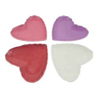 Williams Sonoma Scalloped Heart Plates, Set of Four For Sale