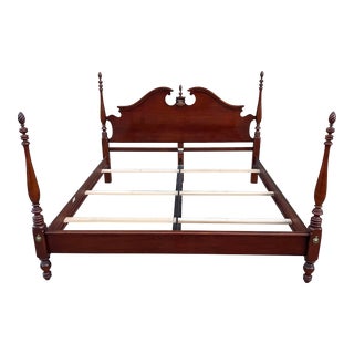 Late 20th Century Lexington Cherry King Size Four Poster Bed Frame For Sale
