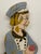 1970s Vintage Folk Art Painted Wood Garden Figure Sculpture on Stand, Hand Carved Decorative Cutout For Sale - Image 5 of 12
