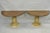 Vintage Hollywood Regency Carved Wood Pineapple Demilune Console Hall Tables - a Pair. Table was originally one round...