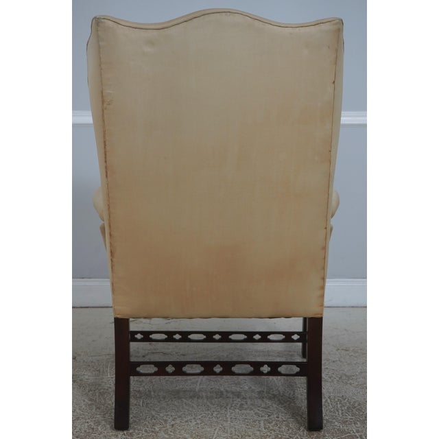 Antique Chippendale Mahogany Wing Chair W. Needlepoint For Sale - Image 4 of 18
