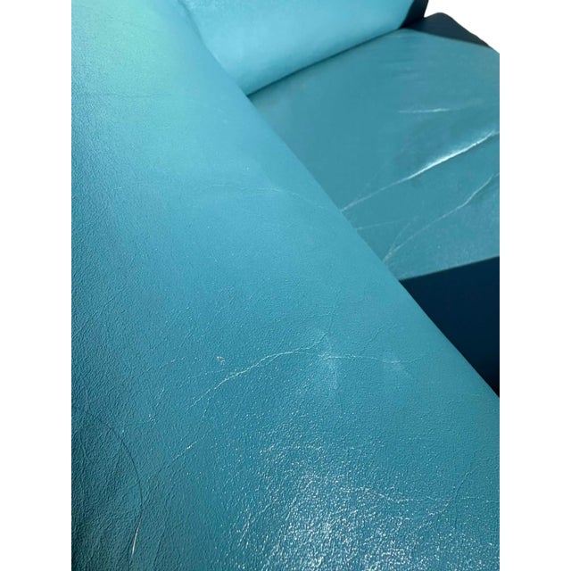 Blue Late 20th Century Brayton International Blue Leather Club Chair - A Set of 2 For Sale - Image 8 of 15