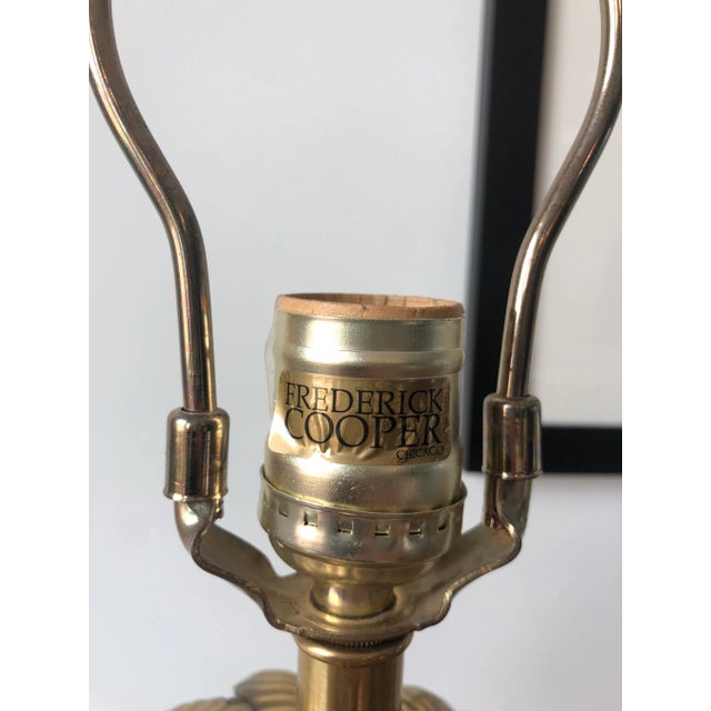 Brass Vintage Frederick Cooper Hand-Blown Glass & Brass Palm Tree Lamp For Sale - Image 8 of 10