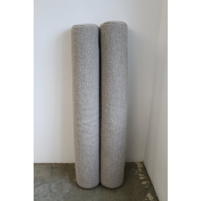 Gray Long Bolster Pillow in Pierre Frey Alpaca Boucle For Sale - Image 8 of 9