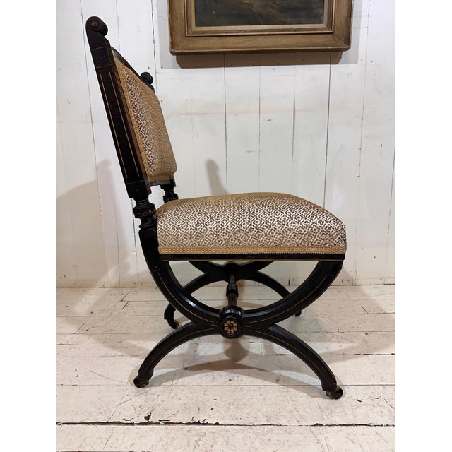 Antique Aesthetic Movement Chairs in the style of James Lamb of Manchester, 1876, Set of 2 For Sale - Image 3 of 14