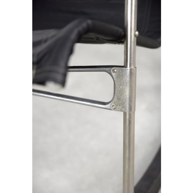 Postmodern Black Leather Rocking Chair by Takeshi Nii, 1950s For Sale - Image 9 of 18