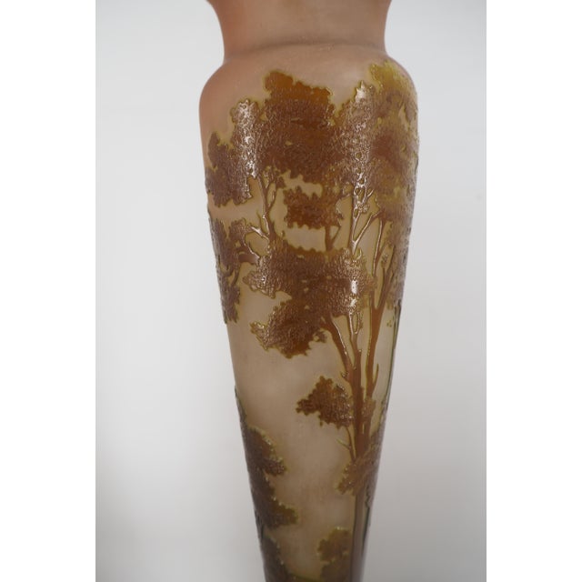 Nancy Glass Paste Vase with Forest Decor by Émile Galle For Sale - Image 3 of 8