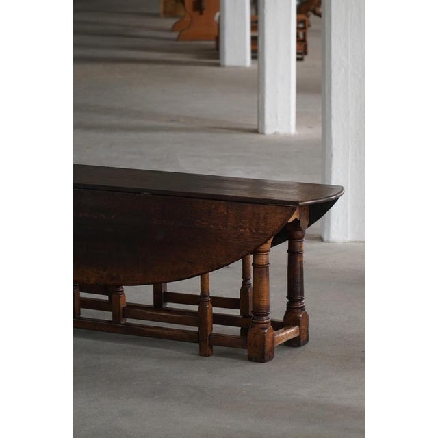 Large Mid-Century French Modern Gateleg Dining or Console Table, 1940s For Sale - Image 10 of 18