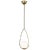 The Galassia one light single tier chandelier by AERIN in burnished brass balances glass globes on an elongated frame,...
