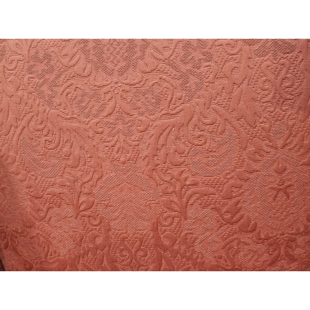 Baker Mahogany Queen Anne Style Wing Chair Damask Needlepoint Fabric For Sale - Image 9 of 10