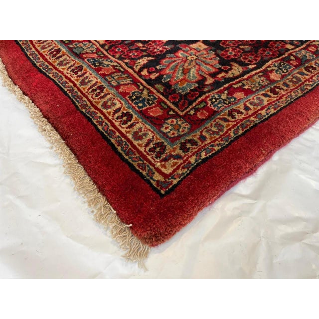 Textile 1960s Persian Square Sarouk Rug, 102" X 11' For Sale - Image 7 of 7