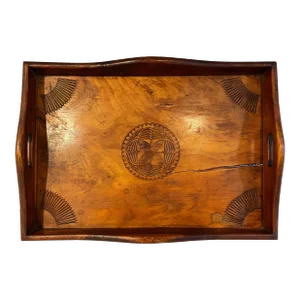 Primitive Folk Art Wooden Tray