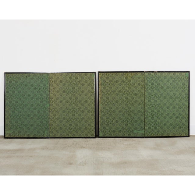 Pair of Red and White Plum Blossom Screens After Ogata Korin For Sale - Image 12 of 12